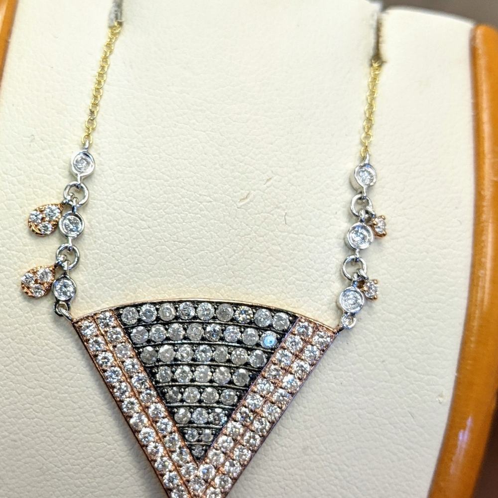 MeiraT Diamond Triangle necklace - Picture 9 of 13